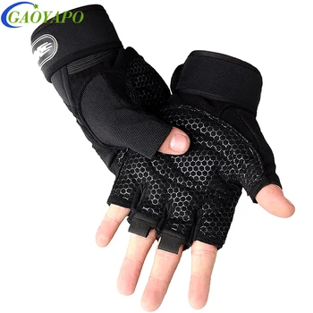 1 пара тренировочных перчаток, противоскользящие перчатки для поднятия тяжестей, перчатки без пальцев для мужчин и женщин, превосходный захват и защита ладоней для фитнеса