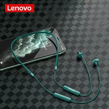 100% оригинальные спортивные наушники Lenovo SH1 Беспроводные наушники Bluetooth 5.0 Гарнитура IPX5 Водонепроницаемый шейный обод Наушники с микрофоном
