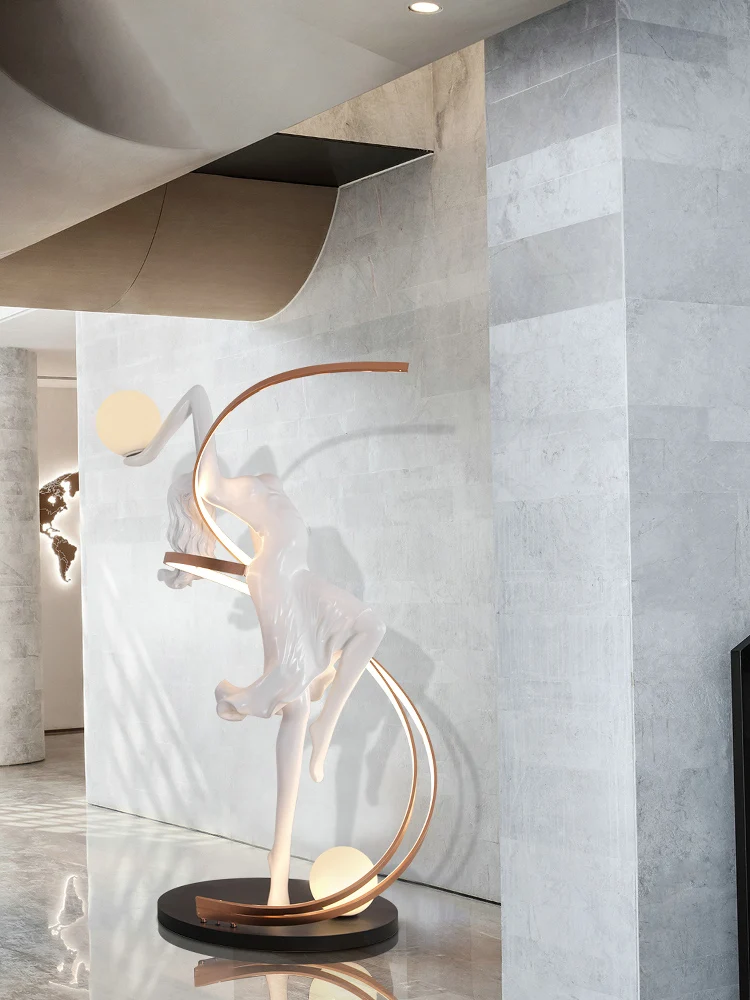 Итальянская скульптура Торшер Украшение лестницы Танец Искусство Личность Большие украшения 4