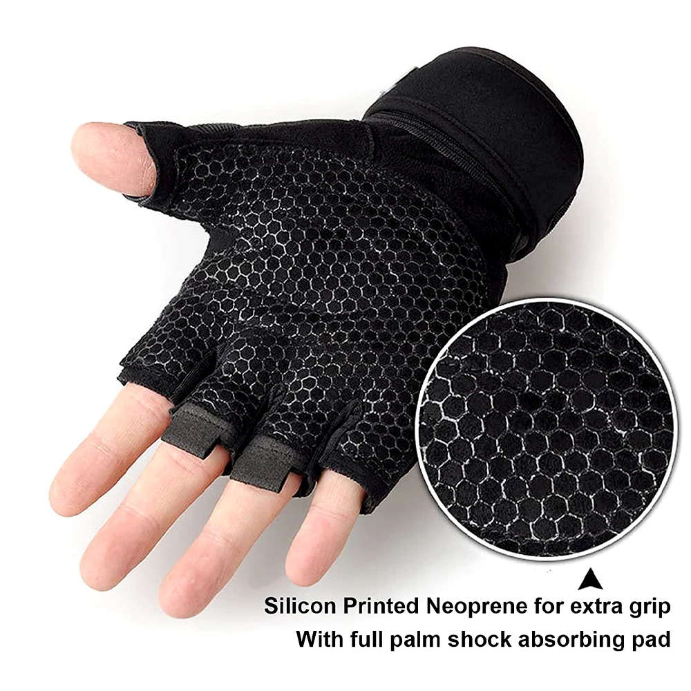 1 пара тренировочных перчаток, противоскользящие перчатки для поднятия тяжестей, перчатки без пальцев для мужчин и женщин, превосходный захват и защита ладоней для фитнеса 1