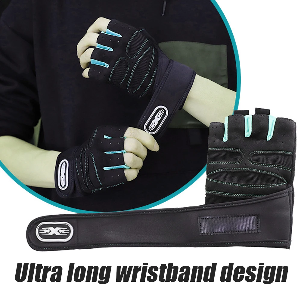 1 пара тренировочных перчаток, противоскользящие перчатки для поднятия тяжестей, перчатки без пальцев для мужчин и женщин, превосходный захват и защита ладоней для фитнеса 3