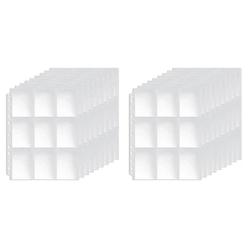 100X Карманы Двусторонние страницы коллекционных карточек Рукава 9-карманные прозрачные пластиковые протекторы для игровых карт для Fit 3 Ring Binder