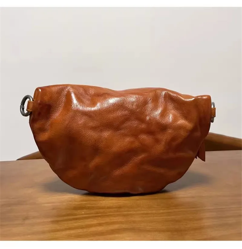 Винтажная повседневная мужская маленькая нагрудная сумка из натуральной кожи на открытом воздухе на выходных повседневная дизайнерская роскошная спортивная сумка через плечо из натуральной воловьей кожи 1