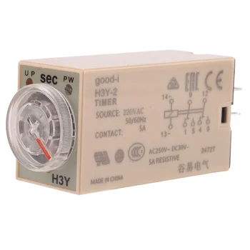 10S Реле времени таймера задержки H3Y-2 AC 220V 8-контактная ручка регулировки Реле синхронизации управления для бытовых электрических систем