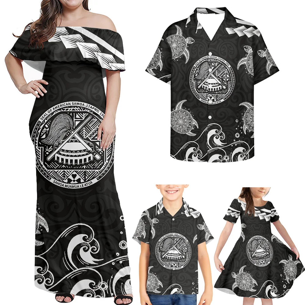 HYCOOL Семейное платье-рубашка Комплект с открытыми плечами Длинные Самоанские вечерние платья Клубный халат Вечерние платья abiye gece elbisesi 0