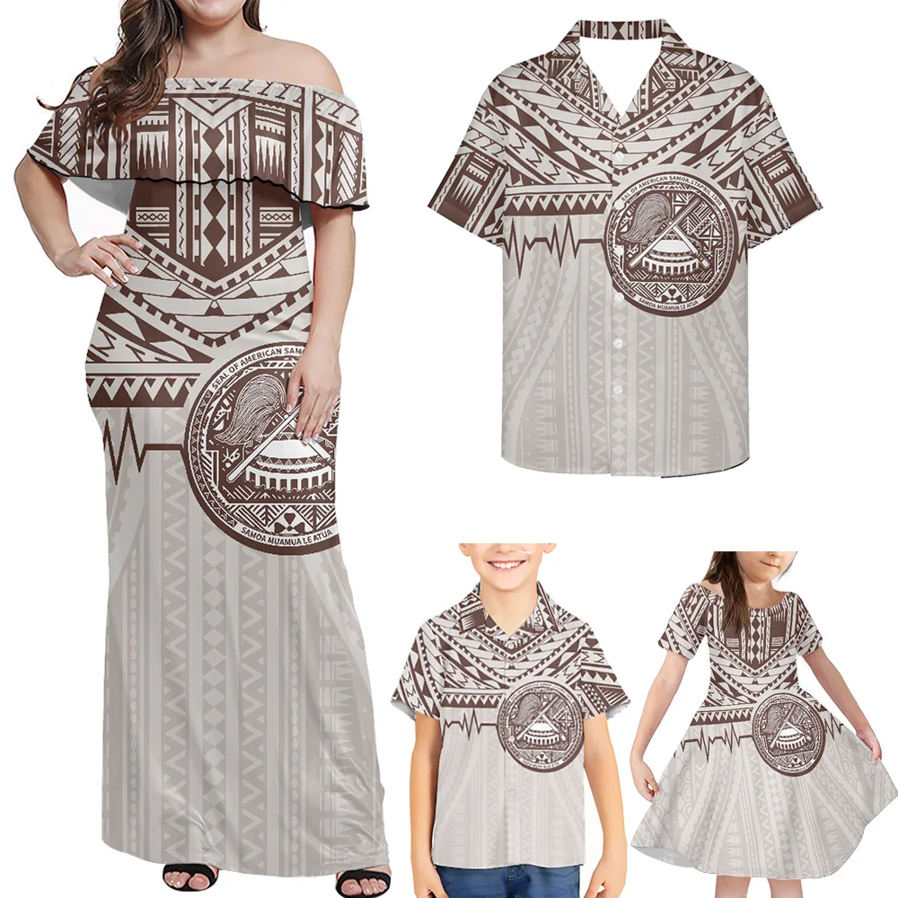 HYCOOL Семейное платье-рубашка Комплект с открытыми плечами Длинные Самоанские вечерние платья Клубный халат Вечерние платья abiye gece elbisesi 1