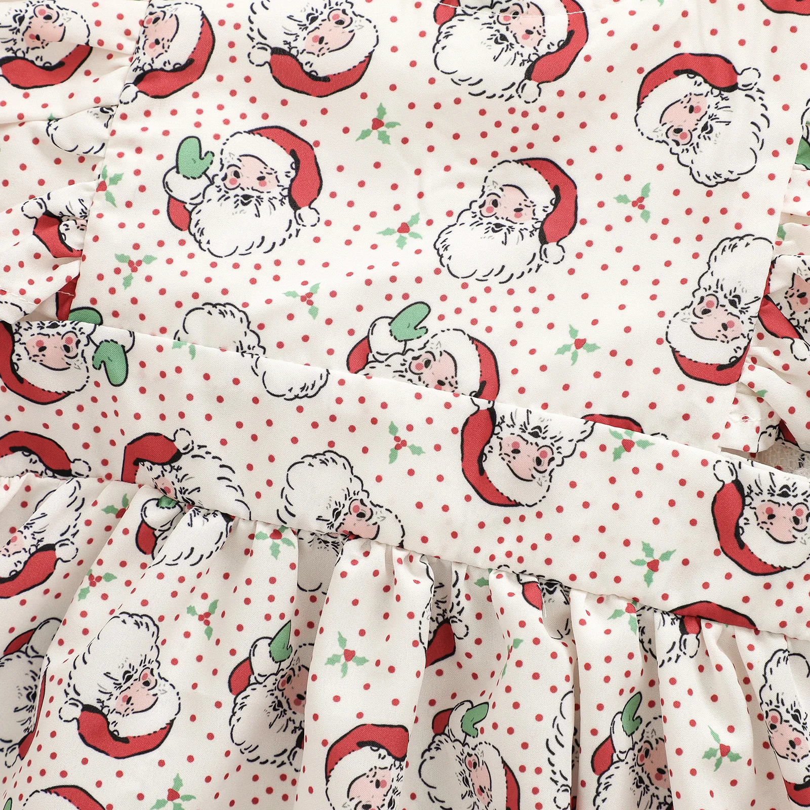 0-6 лет Рождественская сестра Подходящий наряд, платье Santa Dots с рукавами и оборками/комбинезон без рукавов с кнопками для девочек 5