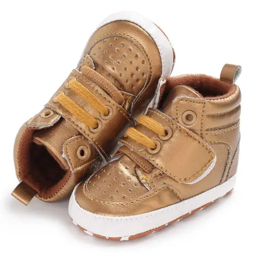 0-18M Обувь для малышей Мальчик Девочка PU Ботильоны Обувь для детской кроватки Противоскользящие кроссовки 5