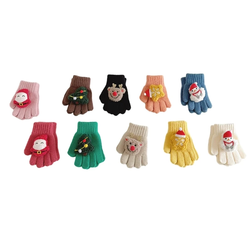 Стильные рождественские перчатки для вязания оленей Удобные и модные перчатки Теплые перчатки для детей для активного отдыха и вечеринок 0