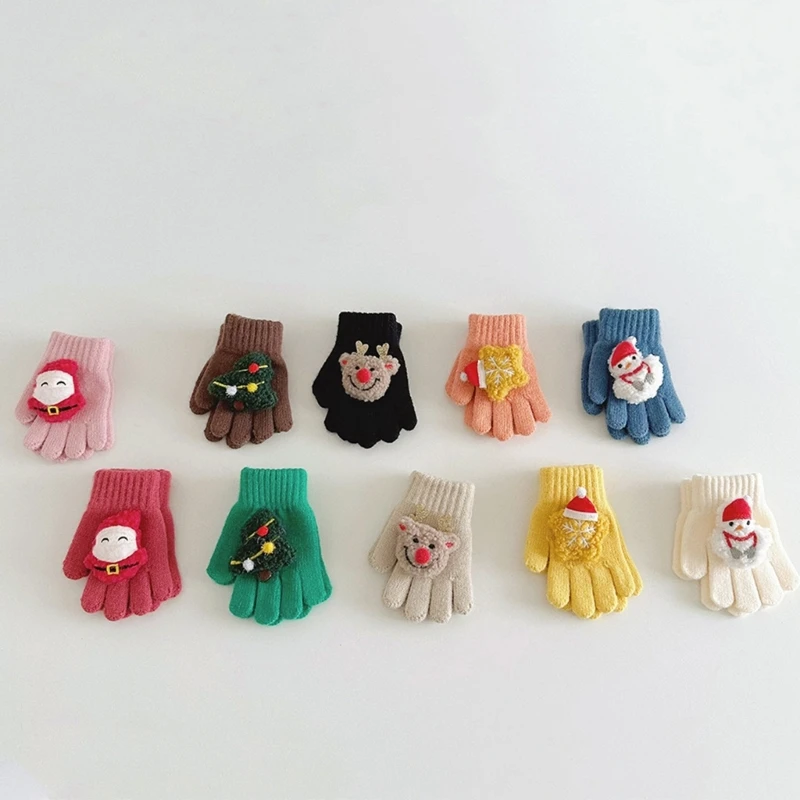 Стильные рождественские перчатки для вязания оленей Удобные и модные перчатки Теплые перчатки для детей для активного отдыха и вечеринок 1
