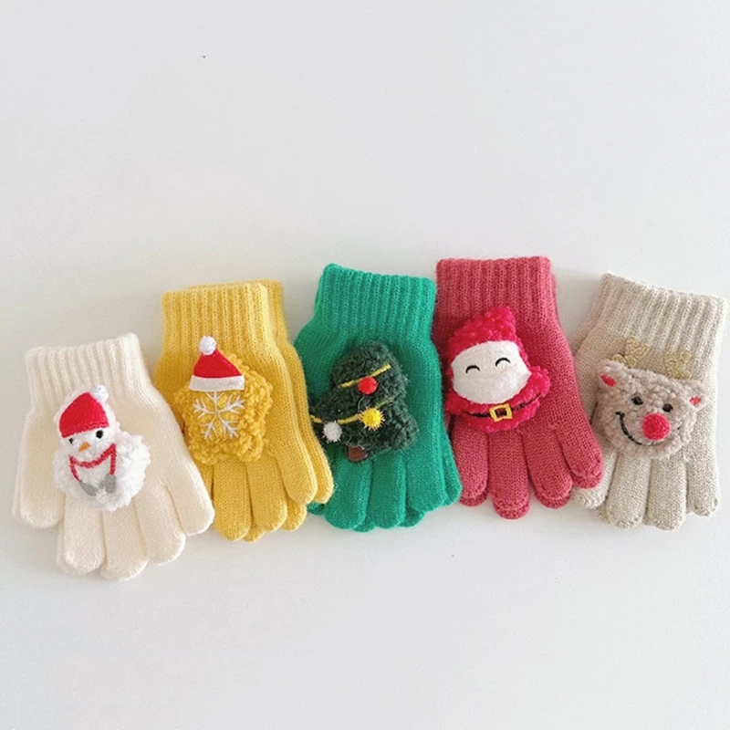 Стильные рождественские перчатки для вязания оленей Удобные и модные перчатки Теплые перчатки для детей для активного отдыха и вечеринок 3