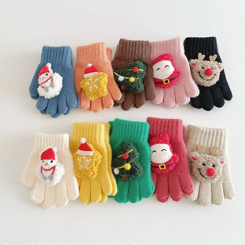 Стильные рождественские перчатки для вязания оленей Удобные и модные перчатки Теплые перчатки для детей для активного отдыха и вечеринок 4