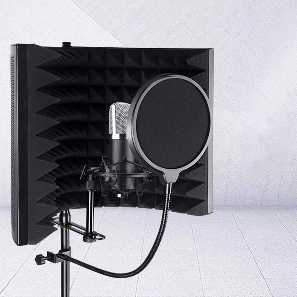  Профессиональная студийная запись Акустический микрофон Звукопоглотитель Складной фильтр Аксессуары для ветрового стекла Изоляционный щит 5