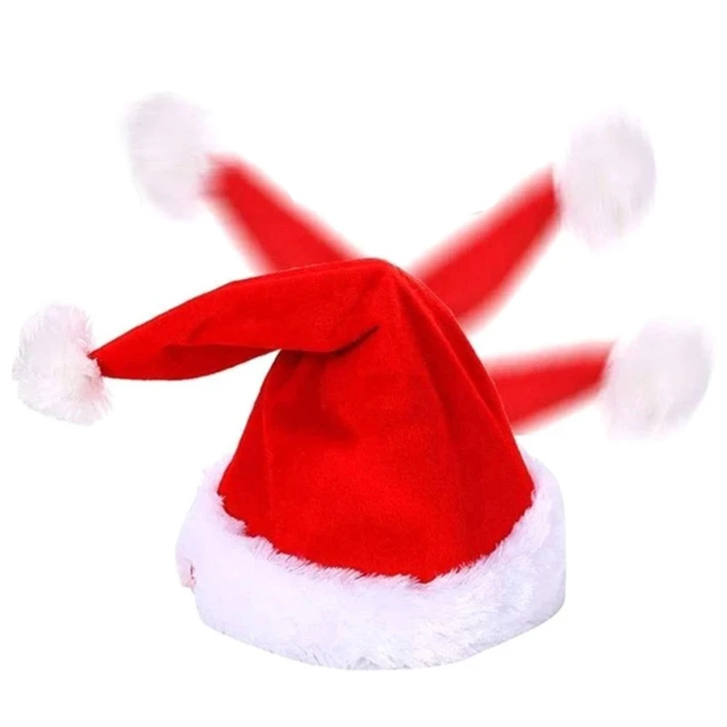 Рождество для Snapback Регулируемая шляпа Забавная трясущаяся Танцы Поющие Санта-Клаусы Электрическая рождественская вечеринка Реквизит Decora 449B 0