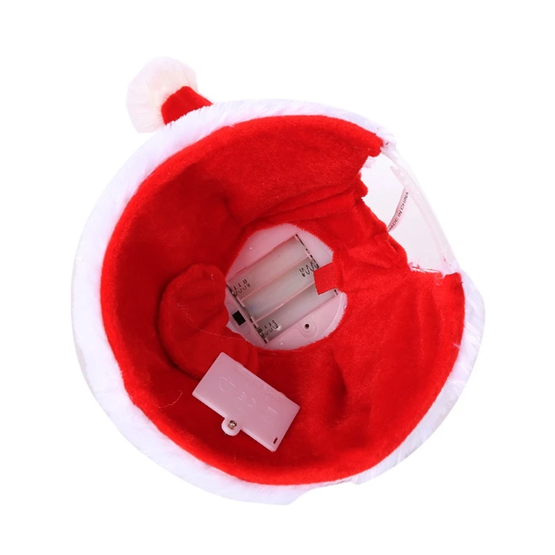 Рождество для Snapback Регулируемая шляпа Забавная трясущаяся Танцы Поющие Санта-Клаусы Электрическая рождественская вечеринка Реквизит Decora 449B 3