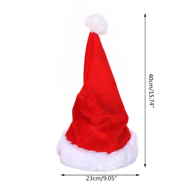 Рождество для Snapback Регулируемая шляпа Забавная трясущаяся Танцы Поющие Санта-Клаусы Электрическая рождественская вечеринка Реквизит Decora 449B 5