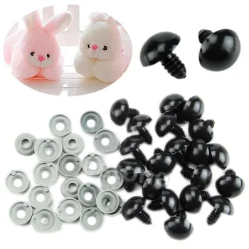 20 шт. 6-20 мм черные пластиковые защитные глаза для плюшевого мишки / куклы / игрушечное животное / валяние новый