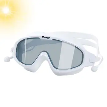 2022 Стильные очки для плавания в большой оправе Очки для плавания для взрослых HD с защитой от тумана для плавания Защита от УФ-излучения для взрослых мужчин Женщины Дети