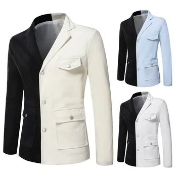 2023 Новая внешняя торговля быстрая мода весенний костюм куртка соответствующий цвет пиджак двухцветный сращивающий повседневный костюм