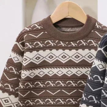 2023 Осенний свитер с рисунком детской одежды