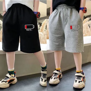 2023 Шорты для мальчиков Летние детские свободные короткие брюки Тонкие короткие спортивные штаны для мальчиков-подростков с карманом Детские хлопковые полуштаны