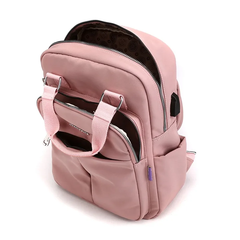 Женский рюкзак для ноутбука 14 дюймов Девочка-подросток USB зарядка школа Рюкзак Независимая сумка для обуви Рюкзак для путешествий на открытом воздухе Рюкзак 5