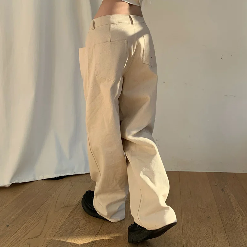 Goth Harajuku Свободные повседневные джинсовые брюки-карго с низкой талией 2022 Y2k женщина Шикарная мода Свободная уличная одежда Прямые брюки Хиппи Деним 1