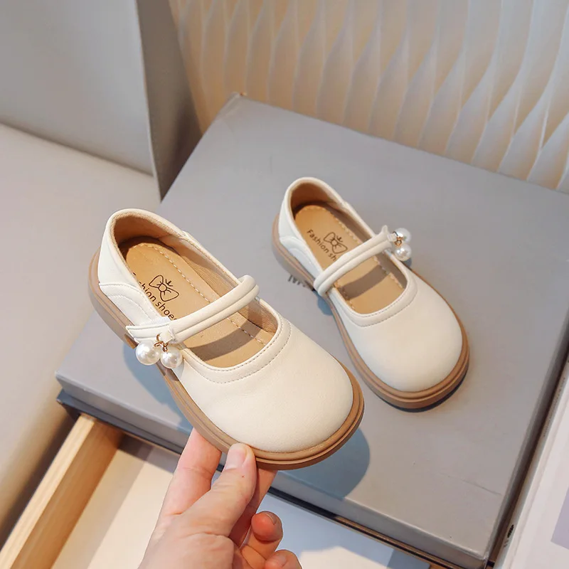 Осенние кроссовки Кожаная обувь Обувь для девочек Модная обувь принцессы Обувь в британском стиле для детей Детская обувь с мягкой подошвой 1