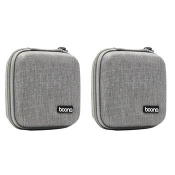 2X BOONA Портативная дорожная сумка для хранения Многофункциональная сумка для Air/Pro Power Bank Кабель для передачи данных Зарядное устройство Гарнитура Серый