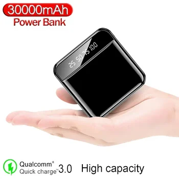 30000 мАч портативное внешнее зарядное устройство для iPhone Xiaomi mini внешний аккумулятор Tpye-C светодиодный цифровой дисплей