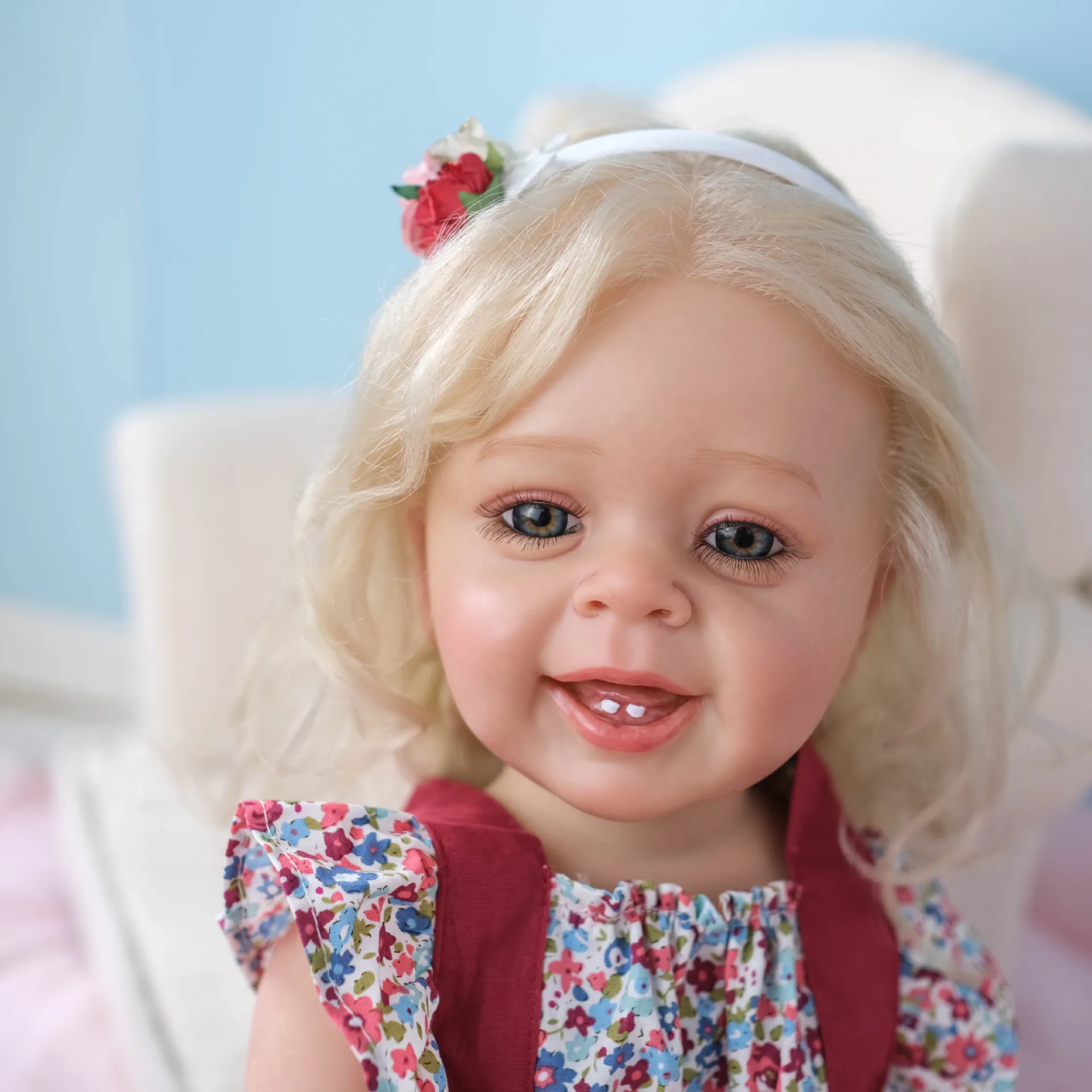 Reborn Baby Силикон Для всего тела Реалистичный Real Touch Возрожденная девочка Милая Янник с маленькими волнистыми волосами Малыш Кукла принцессы 1