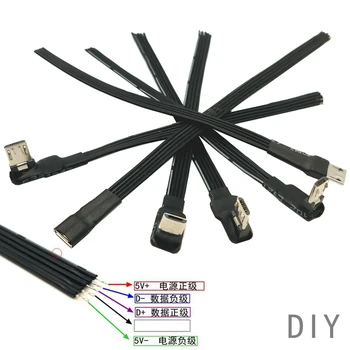 30cm DIY Micro USB 2,0 Männlich Weiblich jack Stecker 4-контактный 5-контактный Verlängerung Kabel Draht Kabel Power Lade daten Übertragung