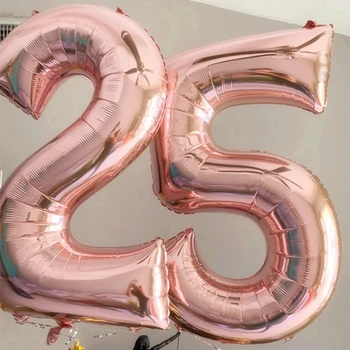 40 дюймов большой размер розовое золото номер воздушный шар день рождения свадебная вечеринка украшения фольга воздушные шары детские игрушки детский душ цифровой мяч