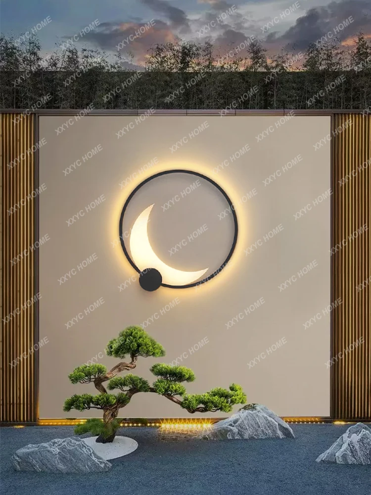 Вилла Солнечная Стена Сад Внешняя Стена Новый Китайский Стиль Лунный Свет Балкон Настенный Светильник 2