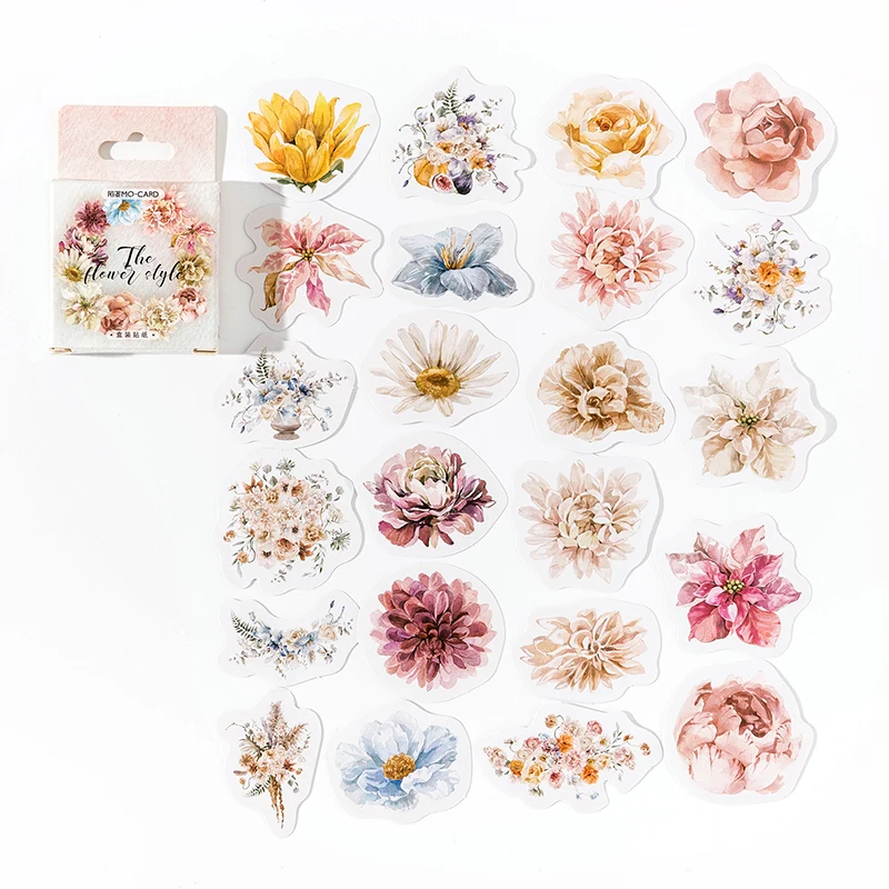 56 упаковок оптом в коробках для скрапбукинга наклейка цветочный реестр DIY материал украшения наклейки художественный материал для скрапбукинга 5