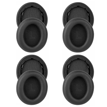 4X Сменные амбушюры для Anker Soundcore Life Q30 / Q35 Протеиновые кожаные наушники Амбушюры (черные)