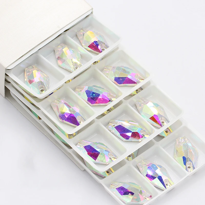 Shining Candy Crystal AB K9 Crystal Flatback Пришивные стразы Strass Glass для diy Ремесло Рождество / Одежда Украшение одежды 0