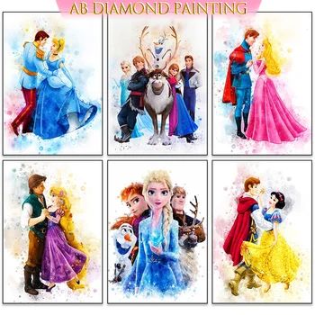 5D DIY Алмазная роспись Disney Frozen Princess и Prince Украшение для дома Полный квадрат Алмазная мозаика Вышивка крестом