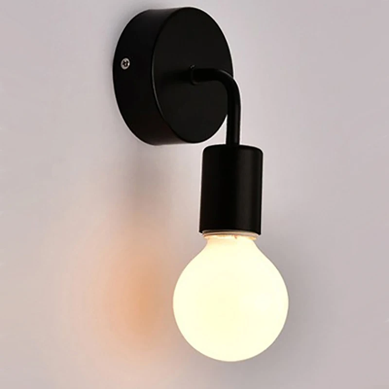 Современные настенные светильники Черный белый настенный светильник Лампа для домашнего декора для лестницы Спальня Кухня Прикроватная настенная лампа Внутренний осветительный прибор 0