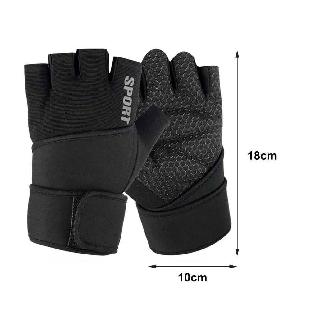  Перчатки для тяжелой атлетики Регулируемые перчатки на половину пальца Защита ладони Силовые тренировки Мужские перчатки для фитнеса в тренажерном зале с обмоткой на запястье 5