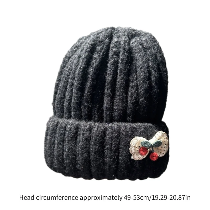  Узорчатая вязаная шапка для детей 1-6 лет Колпак пуловера для холодной погоды Защита ушей Чепчик Мягкий однотонный шапка-бини 5