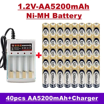 AA аккумулятор Nimh, 1,2V 5200mah, pour télécommande, réveil, MP3 и т.д., à vendre avec chargeur