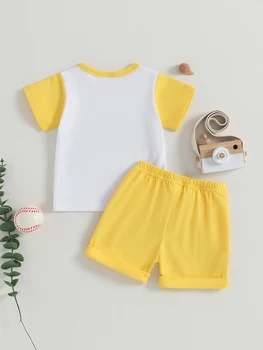 Baby Girls Boys Летняя одежда Комплект Футболка с коротким рукавом Топ Шорты Jogger Бейсбольные футбольные наряды для младенцев Малыш