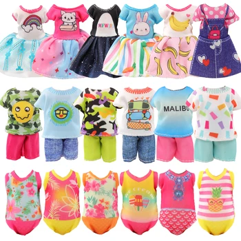 Barwa Fashion 15 шт. 5,4 дюйма Аксессуары для кукольной одежды = 5 юбка + 5 топ брюк + 5 купальников Кукла для девочек Детские подарки