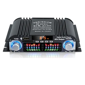 BT-998 HIFI Цифровой усилитель звука ЖК-дисплей ClassD Power Amplificador Bluetooth Radio Авто Домашний динамик FM USB SD