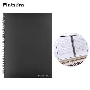 Flatsons FB-02 Формат A4 Держатель для нот, бумажный лист, документ, файл-органайзер, папка, 40 карманов для гитары, скрипки, фортепиано