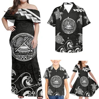HYCOOL Семейное платье-рубашка Комплект с открытыми плечами Длинные Самоанские вечерние платья Клубный халат Вечерние платья abiye gece elbisesi