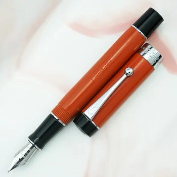 Jinhao 100 Centennial Перьевая ручка Красная с логотипом Jinhao EF / F / M / изогнутый наконечник Пишущая деловая офисная подарочная ручка