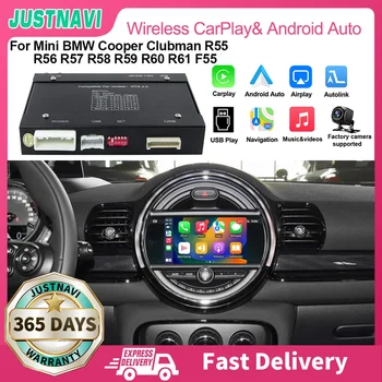 JUSTNAVI Wireless CarPlay Android Auto для Mini R55 R56 R57 R58 R59 R60 R61 F54 F55 Clubman Countryman Хардтоп John Cooper F56