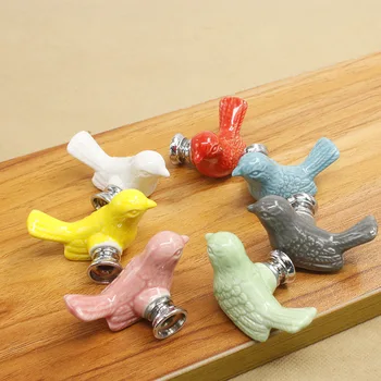 Keramische Vredesduif Lade Knoppen 3D Cartoon Vogel Kabinet Kast Handvatten Nieuwigheid Creatieve Mode Мебель Фурнитура